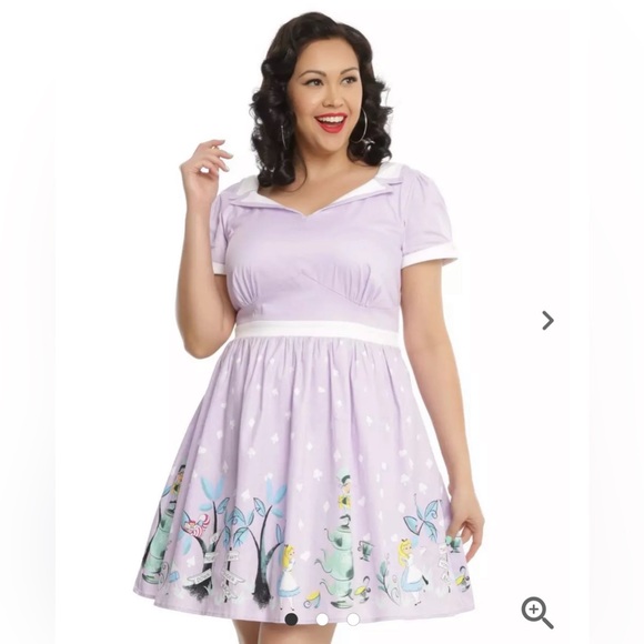 Hot Topic x Disney Alice In Wonderland Tea Party Retro Dress Size 16 - Picture 2 of 16